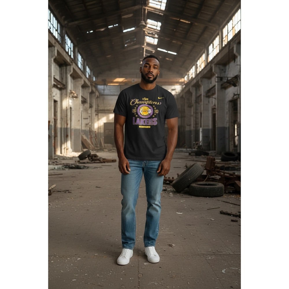 Nike Los Angeles Lakers 2020 NBA Finals Champions T-Shirt Mens 3XL Black Gold